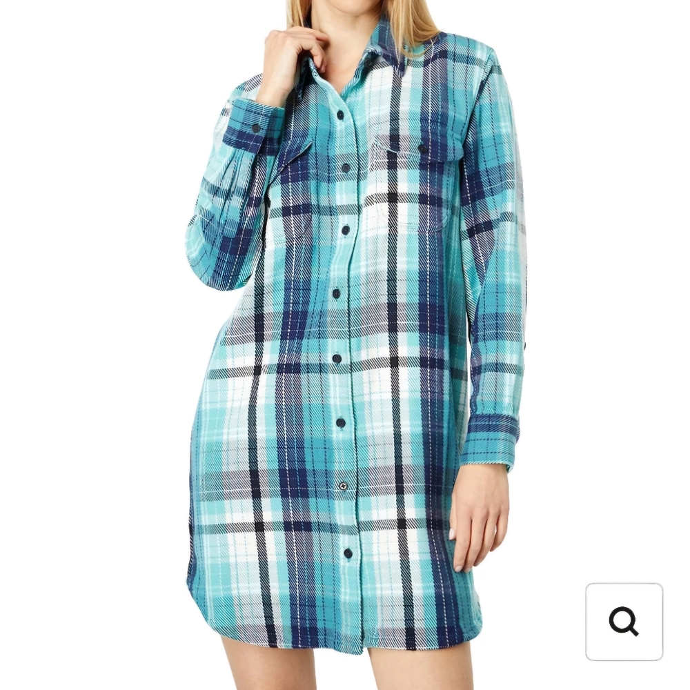 Outerknown Blanket ShirtDress, Wave Seacrest Plaid / Small